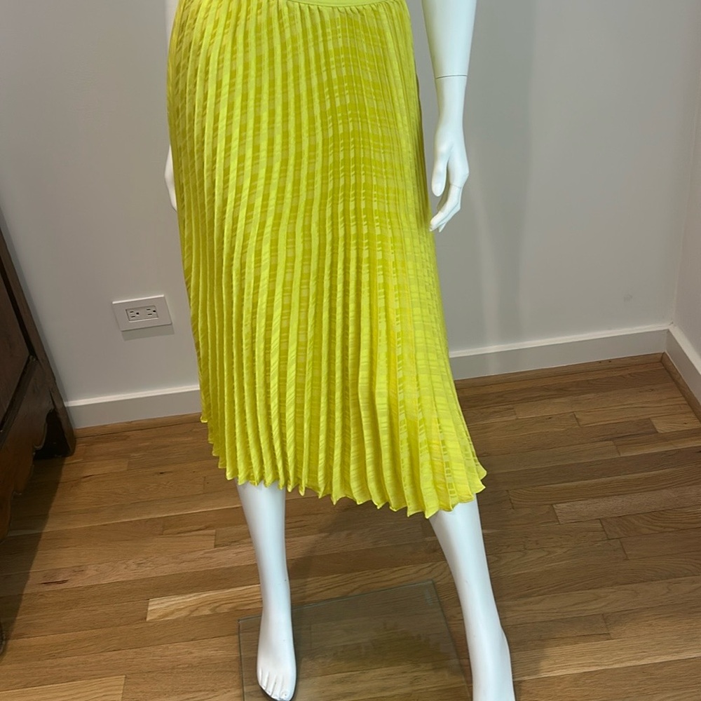 Banana Republic Citron Yellow A-Line Midi Skirt